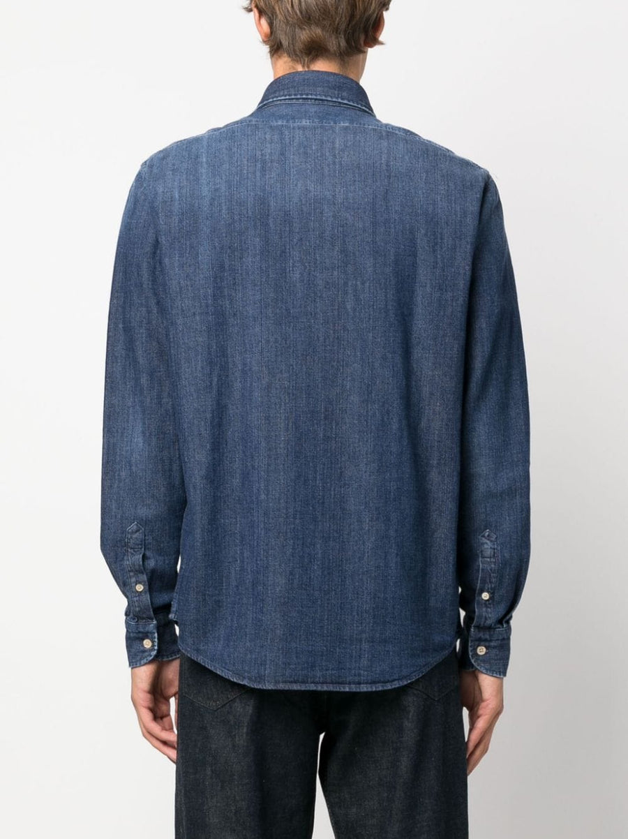 Boglioli Denim Button Down Shirt For Men 100 Percent Cotton Tailored Fit Refined Everyday Essential