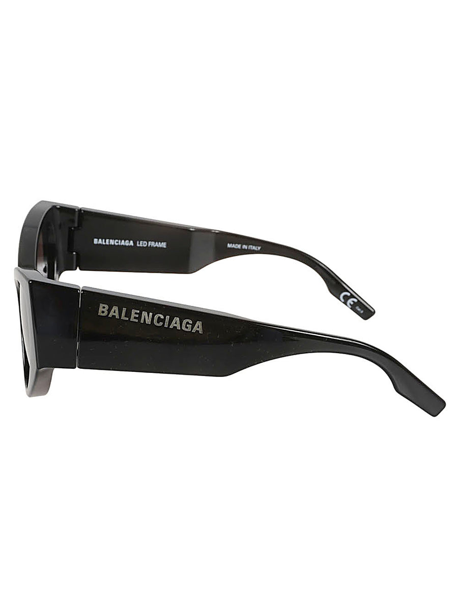 Balenciaga Cat Eye Sunglasses Luxury Black Nylon Frame Lightweight for Women with Iconic Logo Engraving