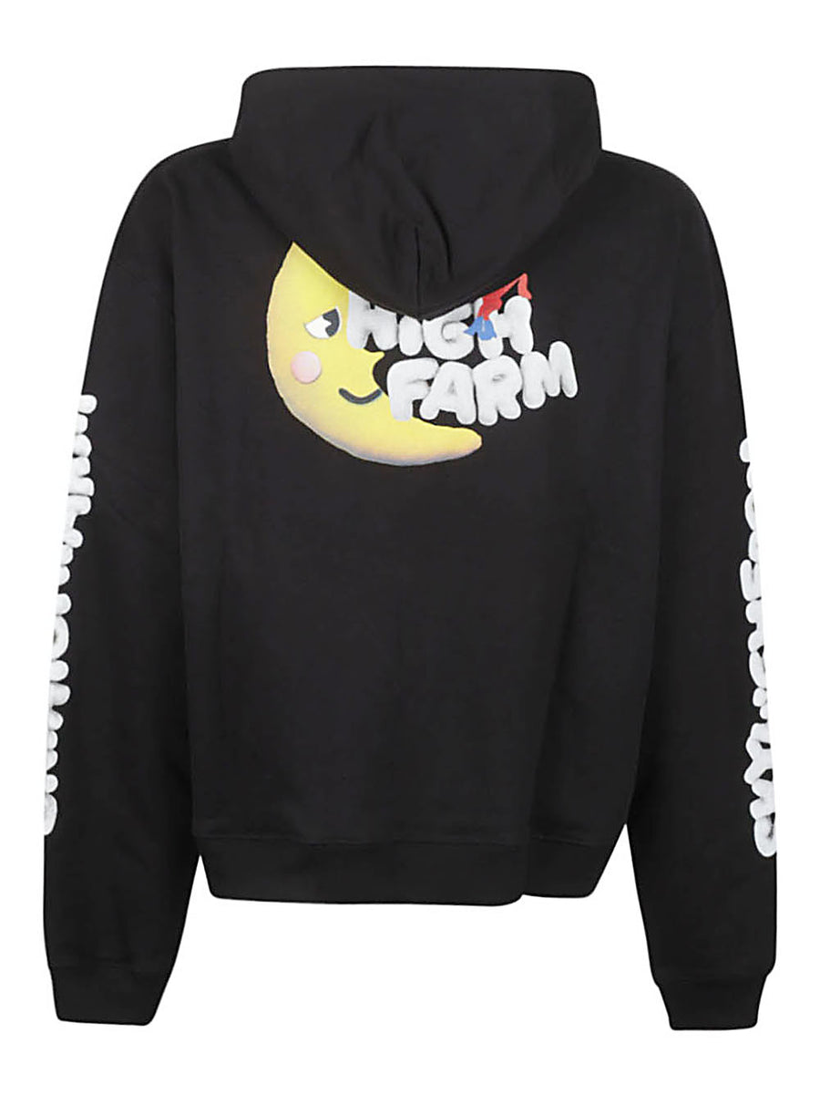Sky High Farm Workwear Logo Cotton Hoodie For Men Fifty Fifty Organic And Recycled Blend With Front Pocket Everyday Wear