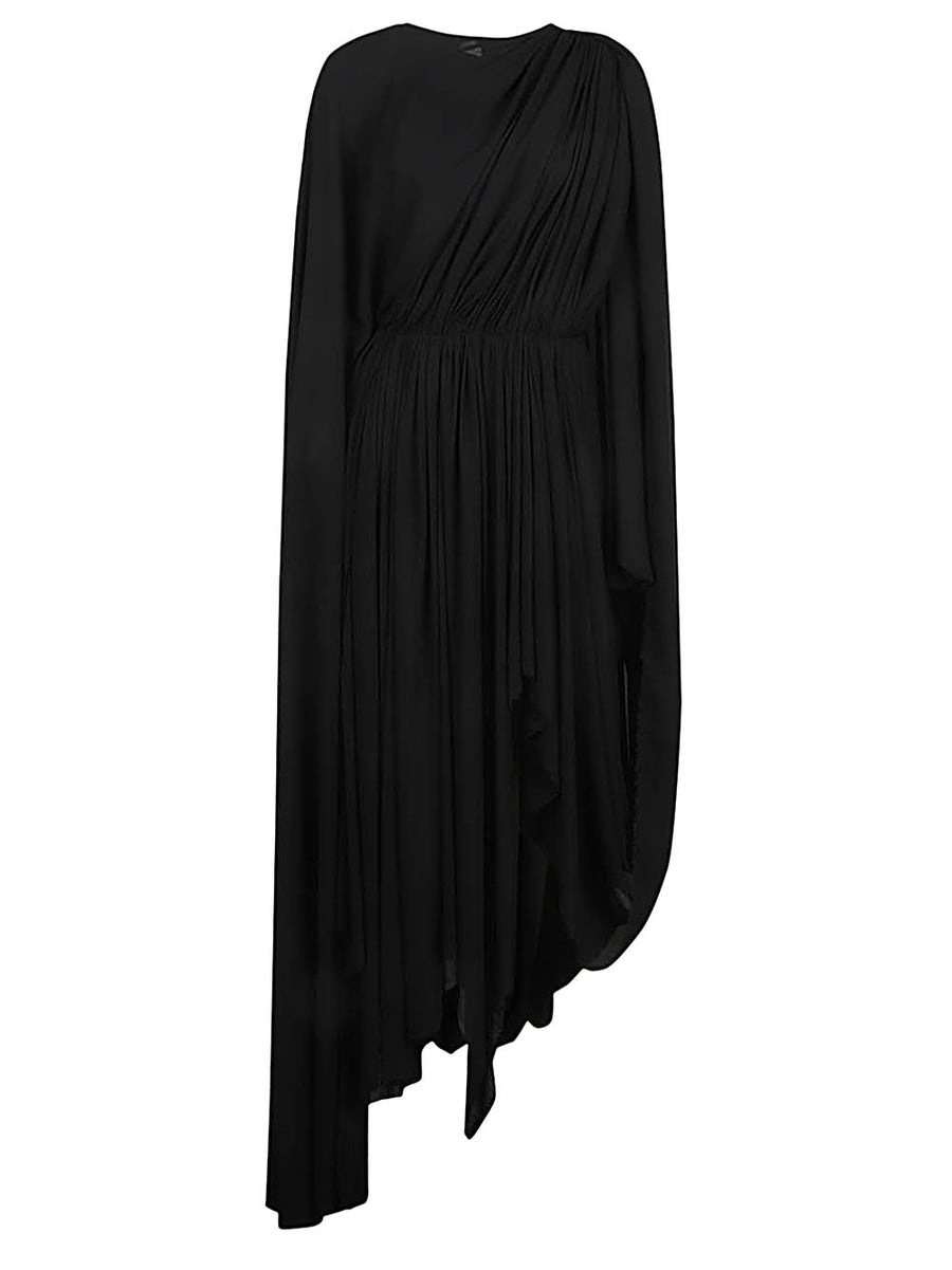 Balenciaga All In Mid Length Dress For Women Architectural Sculptural Silhouette With Draped Panel