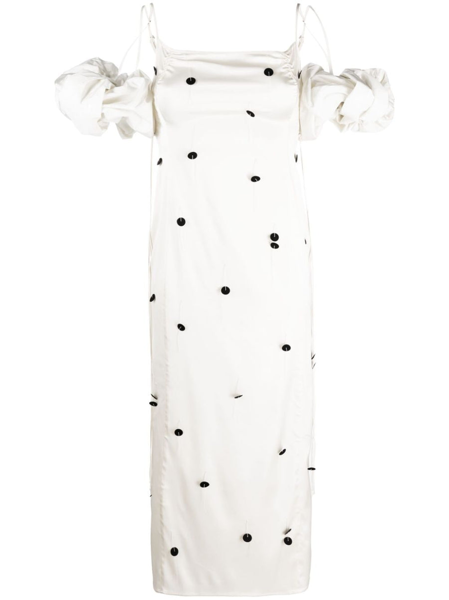 Jacquemus La Robe Chouchou Polka Dot Midi Dress For Women Versatile Resort To Evening Wear