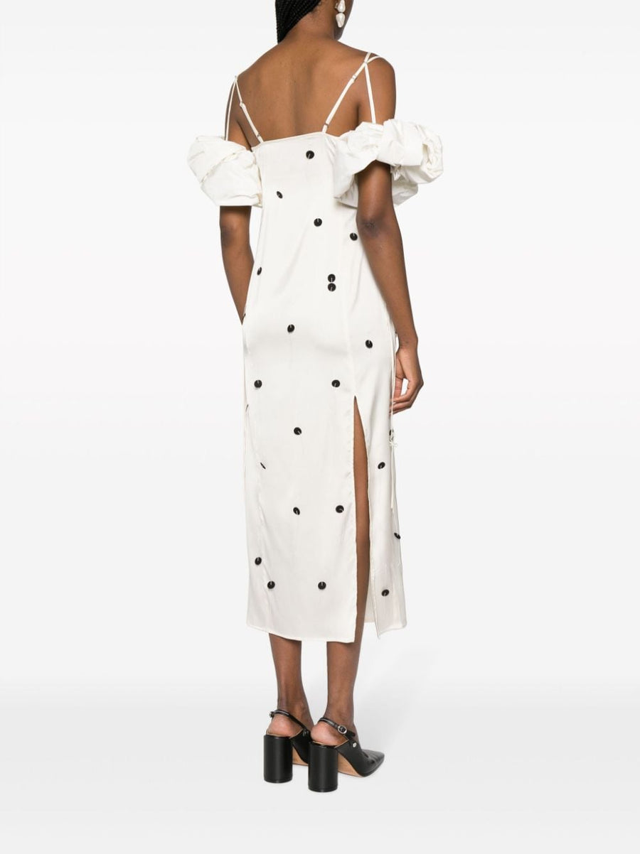 Jacquemus La Robe Chouchou Polka Dot Midi Dress For Women Versatile Resort To Evening Wear