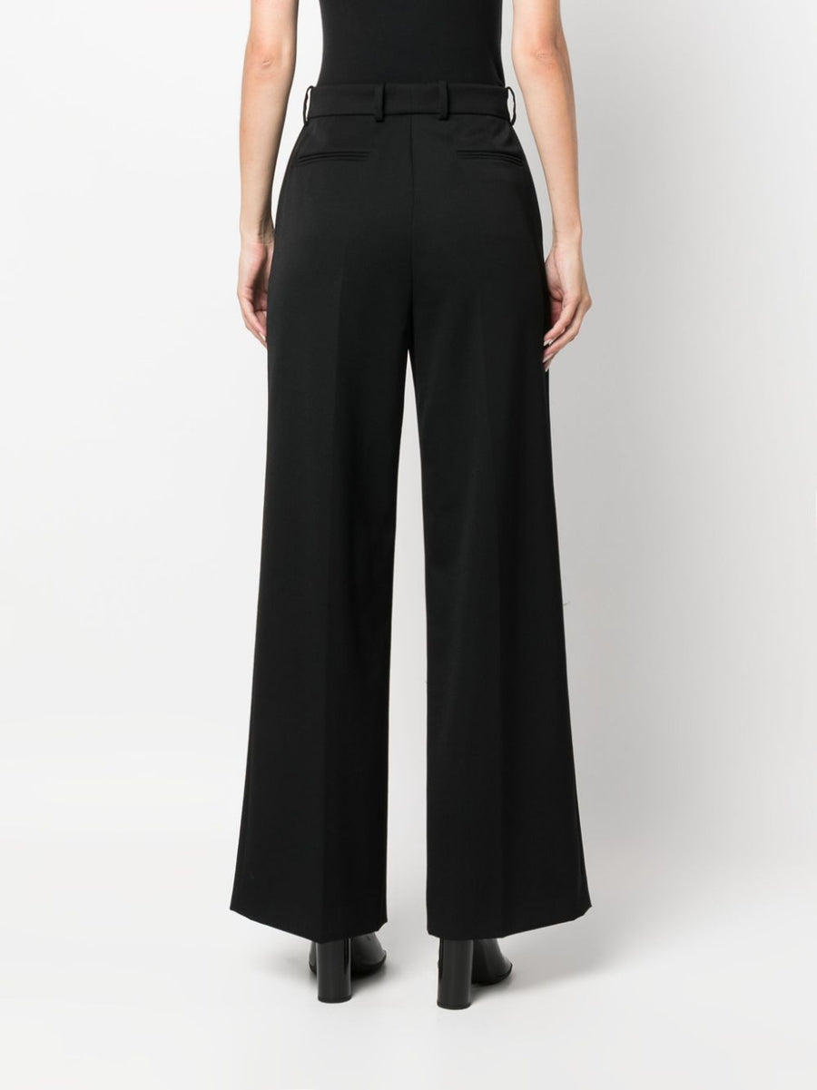 Lanvin Wide Leg Wool Trousers for Women High Waist Tailored Black Luxury Premium Craftsmanship Wardrobe Essential