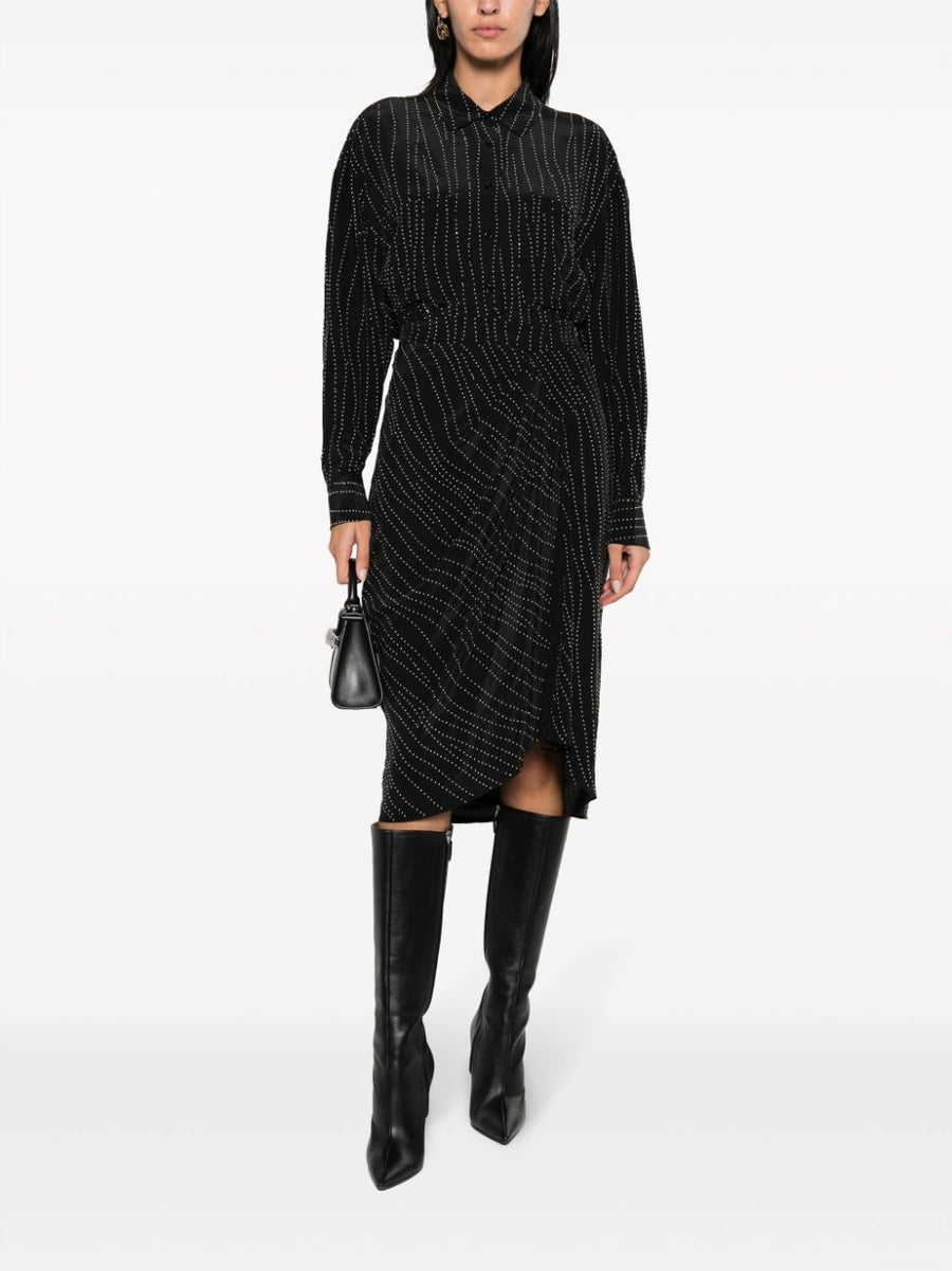 IRO Zefiro Studded Shirt For Women Luxe Silk Blend Edgy Silver Embellishments Day To Night Statement Piece