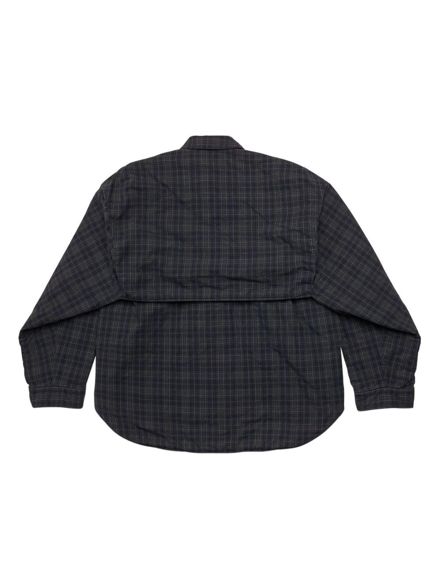 Balenciaga Unisex Checkered Flannel Shirt 100 Percent Cotton Warm Layer For Fall Winter