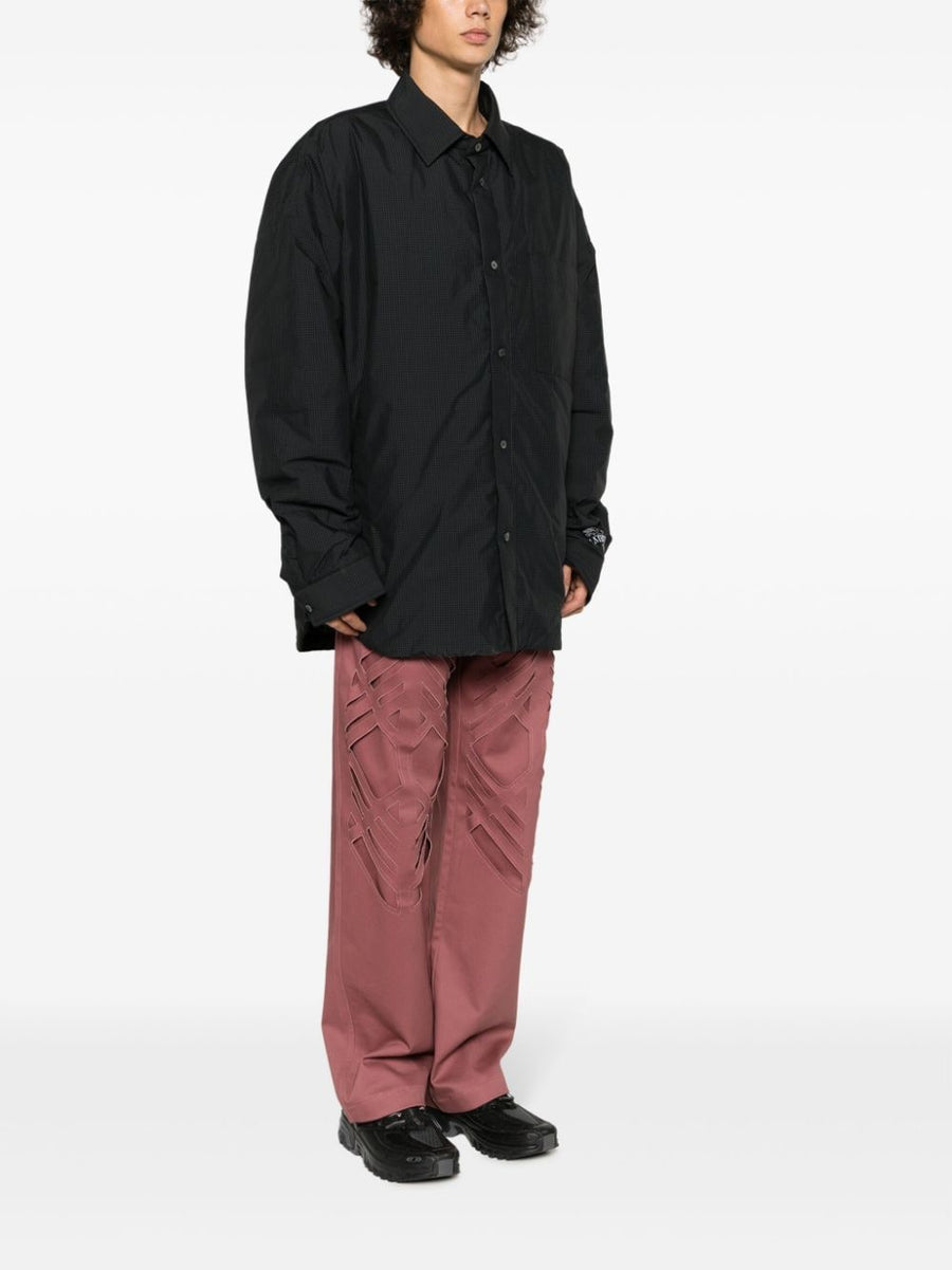 Ambush Cotton Blend Padded Jacket For Men Black Gingham Insulated Quilted Outerwear Premium Craftsmanship