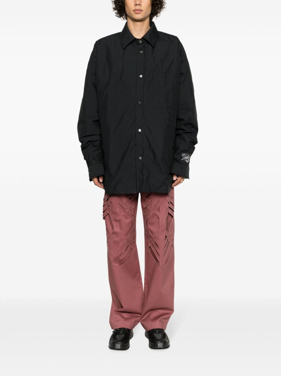 Ambush Cotton Blend Padded Jacket For Men Black Gingham Insulated Quilted Outerwear Premium Craftsmanship