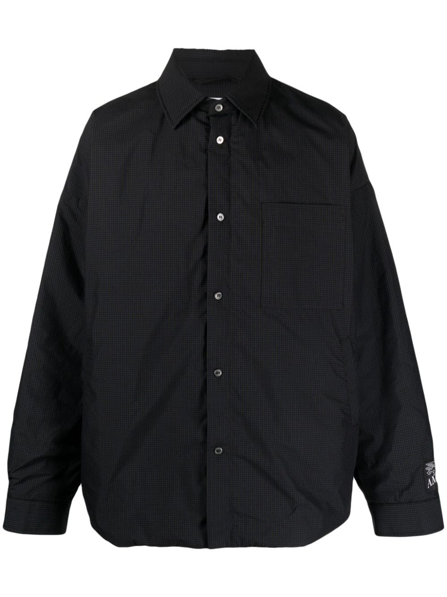 Ambush Cotton Blend Padded Jacket For Men Black Gingham Insulated Quilted Outerwear Premium Craftsmanship