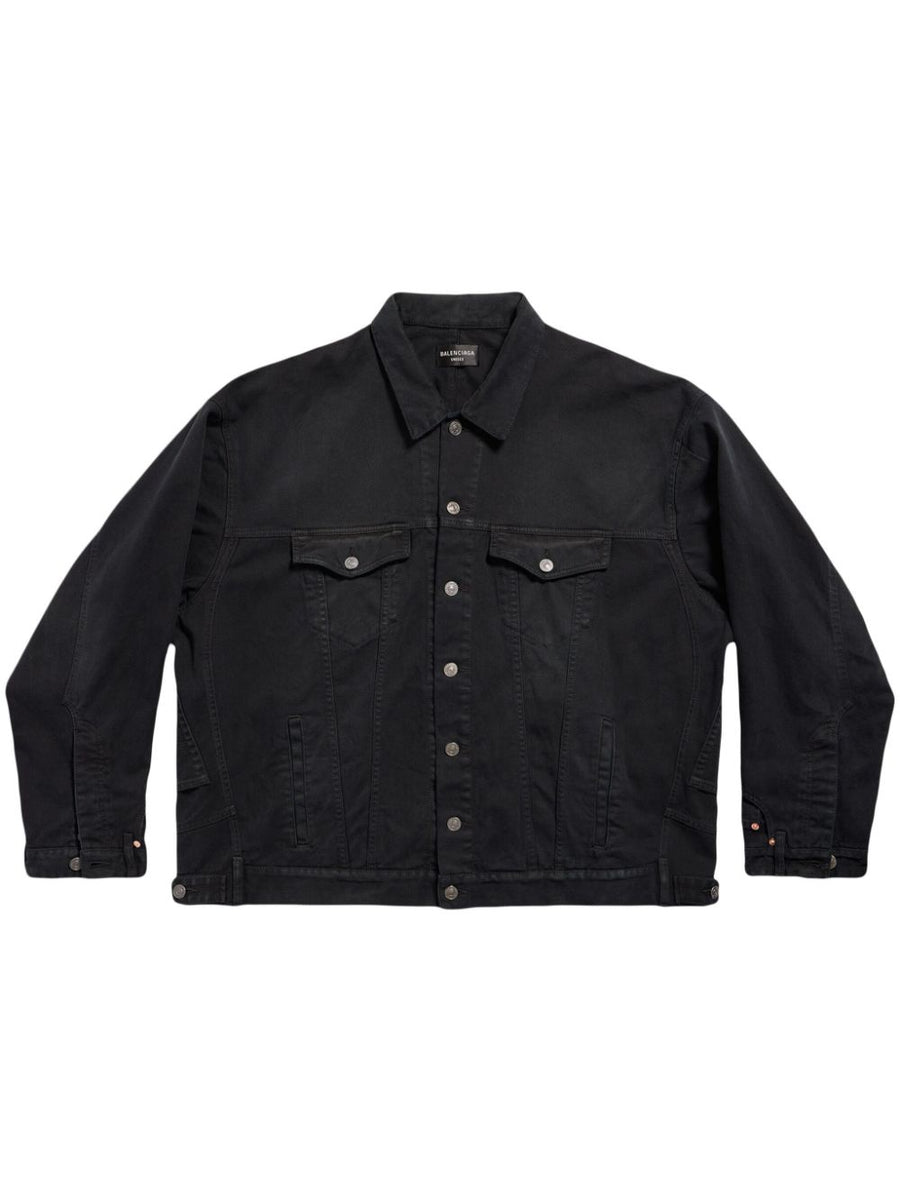 Balenciaga Deconstructed Denim Jacket For Men Premium 100 Percent Cotton With Drop Shoulder Silhouette