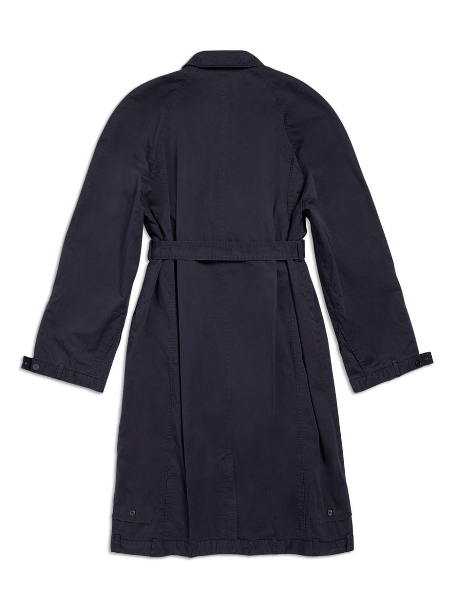 Balenciaga Deconstructed Cotton Coat For Men Architectural City Style In Blue Night Twill Lux