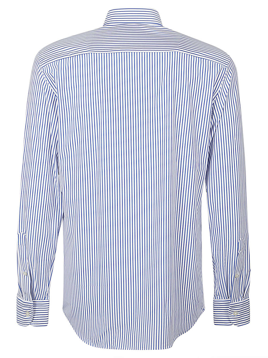 Sonrisa Striped Shirt With High Collar For Modern Men Stretch Polyamide Elastane