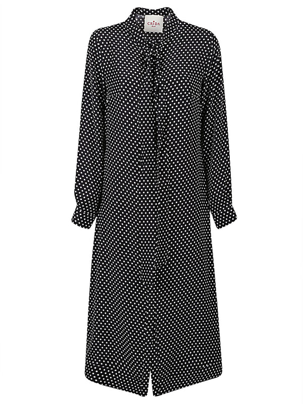 Crida Polka dot silk midi dress