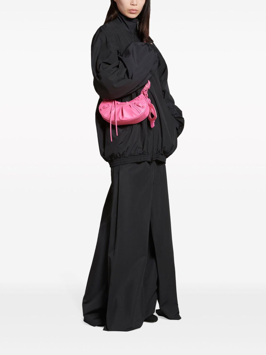 Balenciaga Le Cagole XS Shoulder Bag Built In Mirror Studded Details Fuchsia For Fashion Lovers