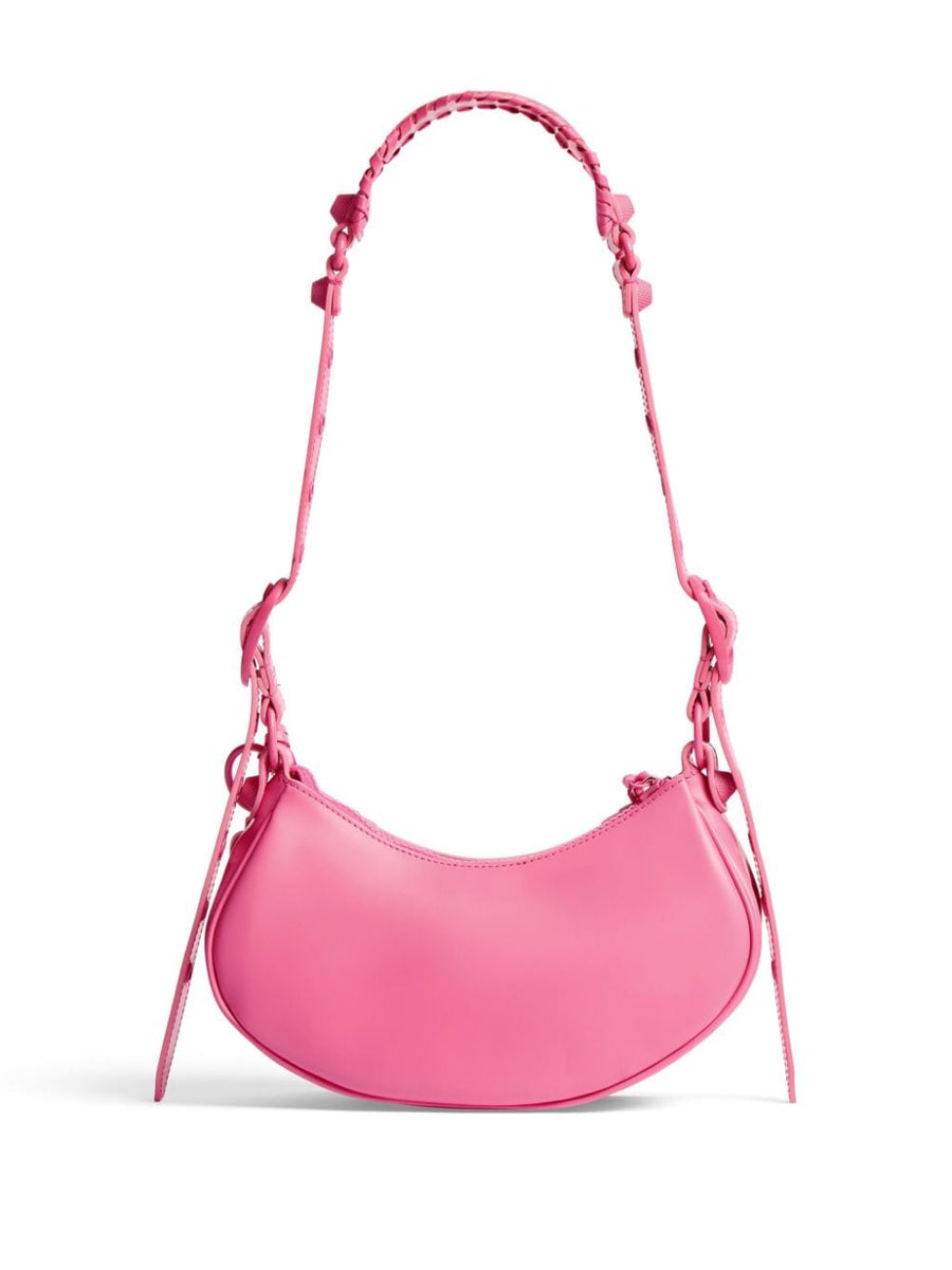 Balenciaga Le Cagole XS Shoulder Bag Built In Mirror Studded Details Fuchsia For Fashion Lovers