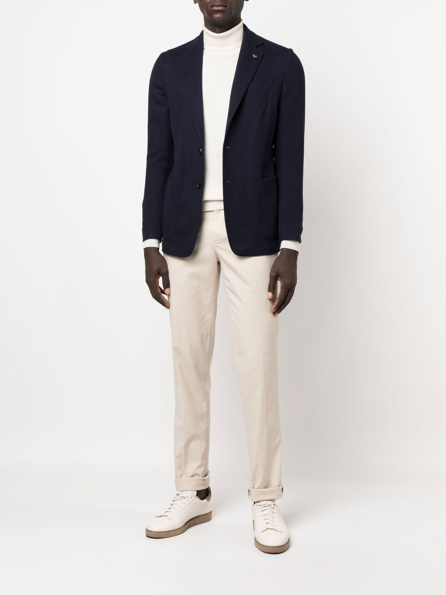 Colombo Wool Single-Breasted Jacket For Men Timeless Tailoring In Navy Wool Versatile Work To Weekend