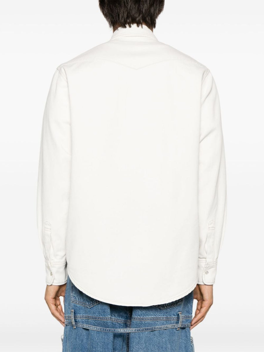 Bally Cotton Shirt for Women 100 Percent Organic Cotton Denim Stitching Pearl Buttons Luxury Workwear
