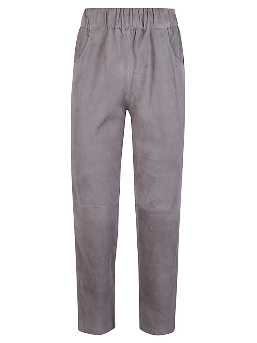 Via Masini 80 Suede Trousers For Women With Elastic Waist Comfort And Refined Style