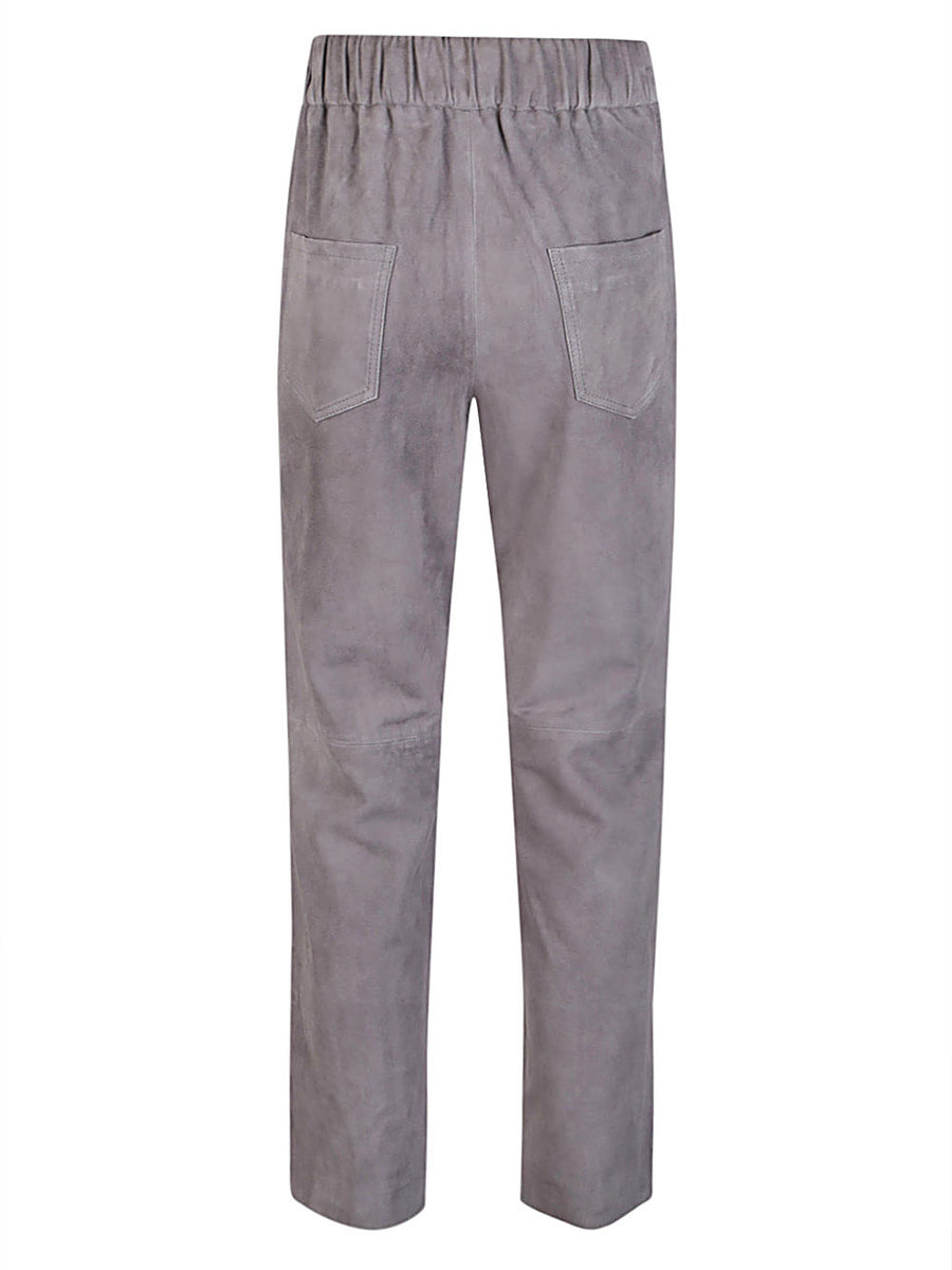Via Masini 80 Suede Trousers For Women With Elastic Waist Comfort And Refined Style