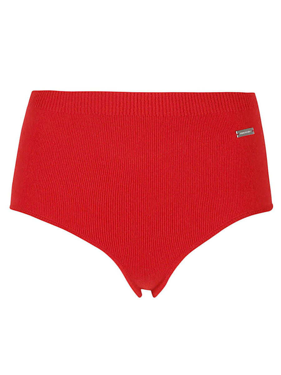 Ferragamo Cashmere Knitted Coulottes For Women Red Lux Beachwear Resort Ready Soft Knit