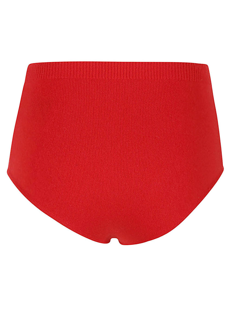 Ferragamo Cashmere Knitted Coulottes For Women Red Lux Beachwear Resort Ready Soft Knit