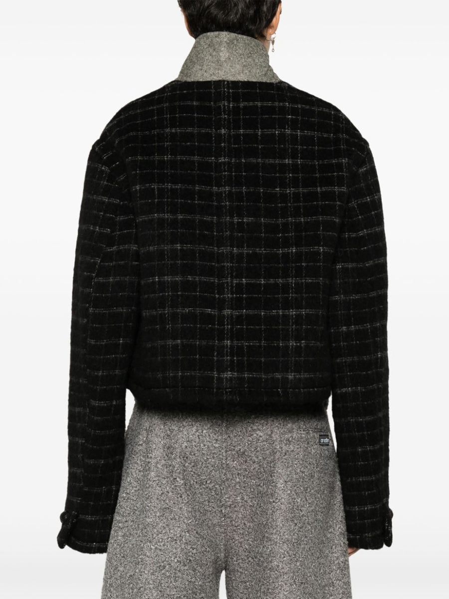 Etro Checked Crop Wool Jacket For Women With Floral Embroidery Luxe Wool Blend Day To Night Versatility