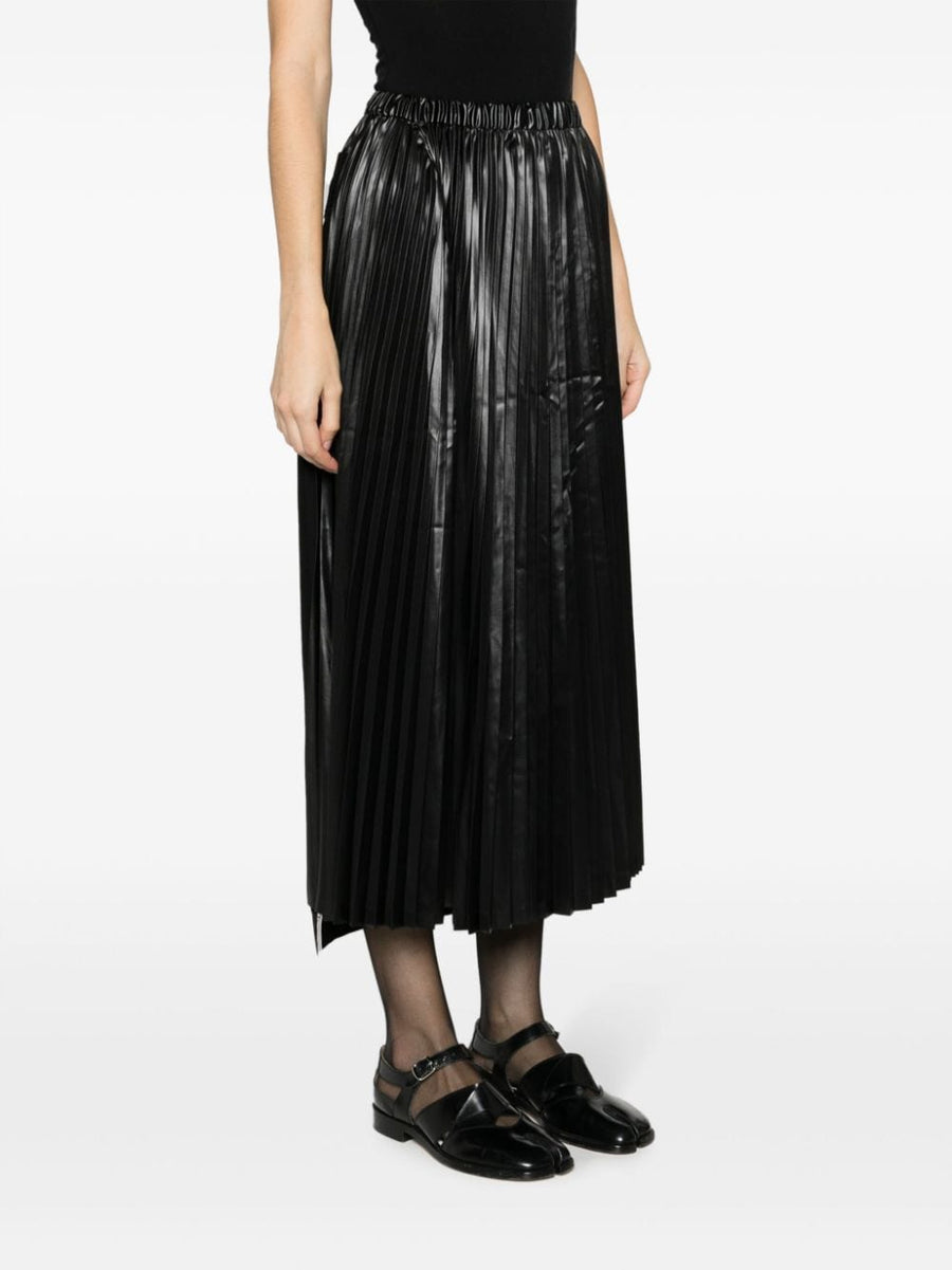 Junya Watanabe Cotton Trousers Cropped With Elastic Pleated Waistband Unisex Premium Black