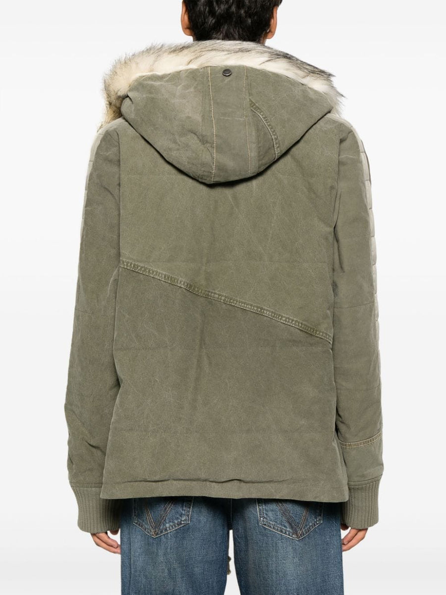 Greg Lauren Army Down Jacket For Men Insulated Padded Warmth With Detachable Hood And Premium Craftsmanship