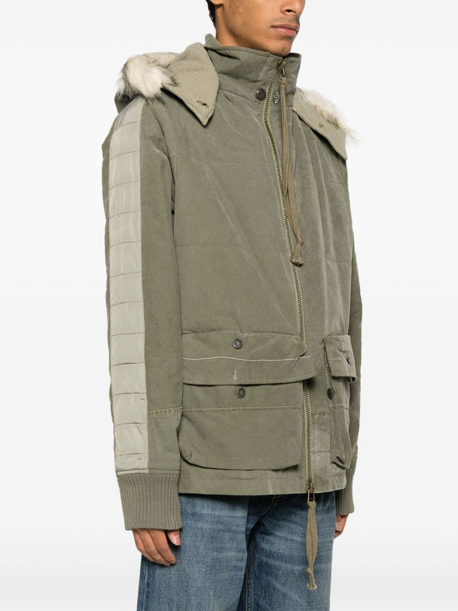 Greg Lauren Army Down Jacket For Men Insulated Padded Warmth With Detachable Hood And Premium Craftsmanship