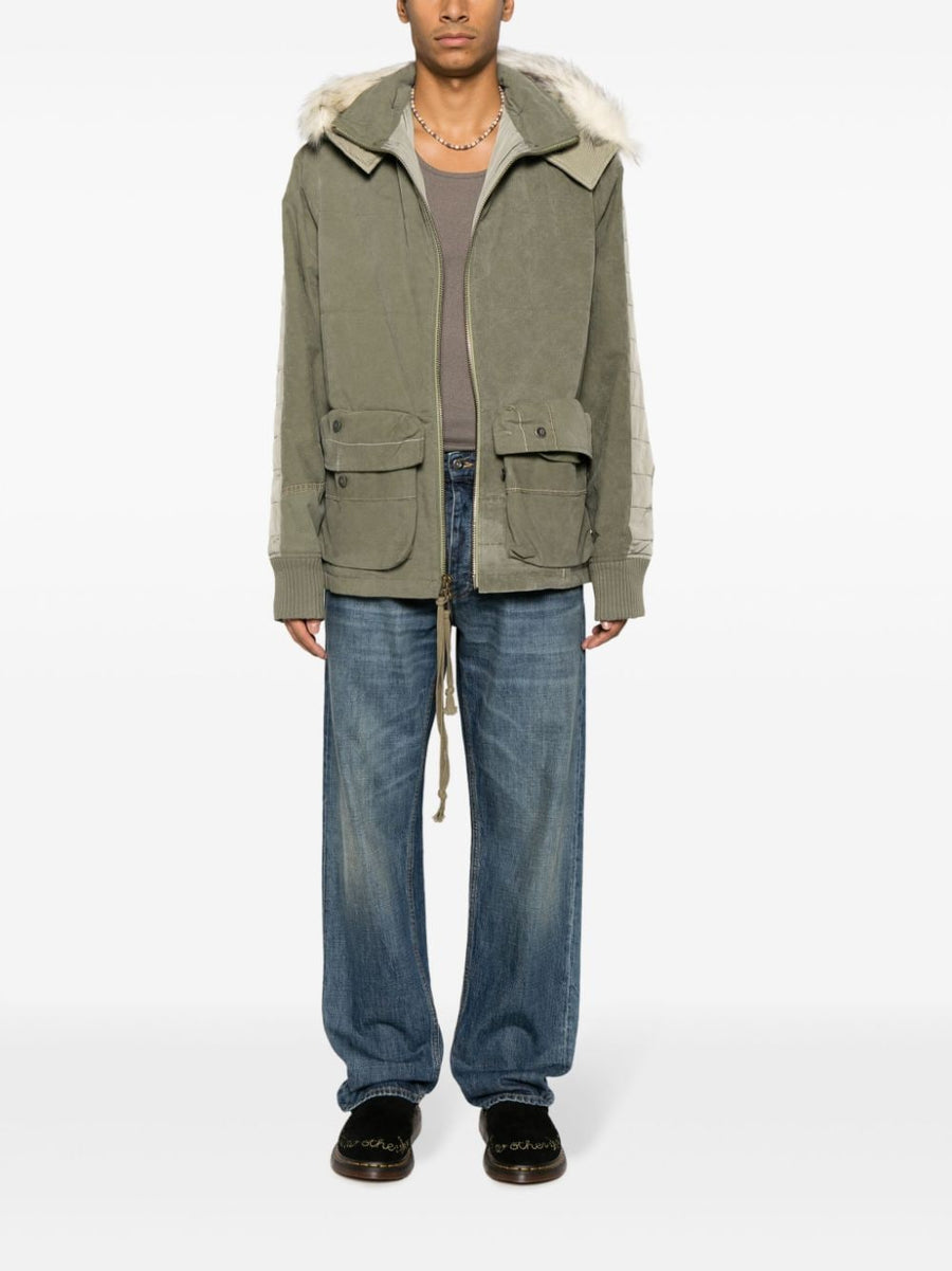 Greg Lauren Army Down Jacket For Men Insulated Padded Warmth With Detachable Hood And Premium Craftsmanship