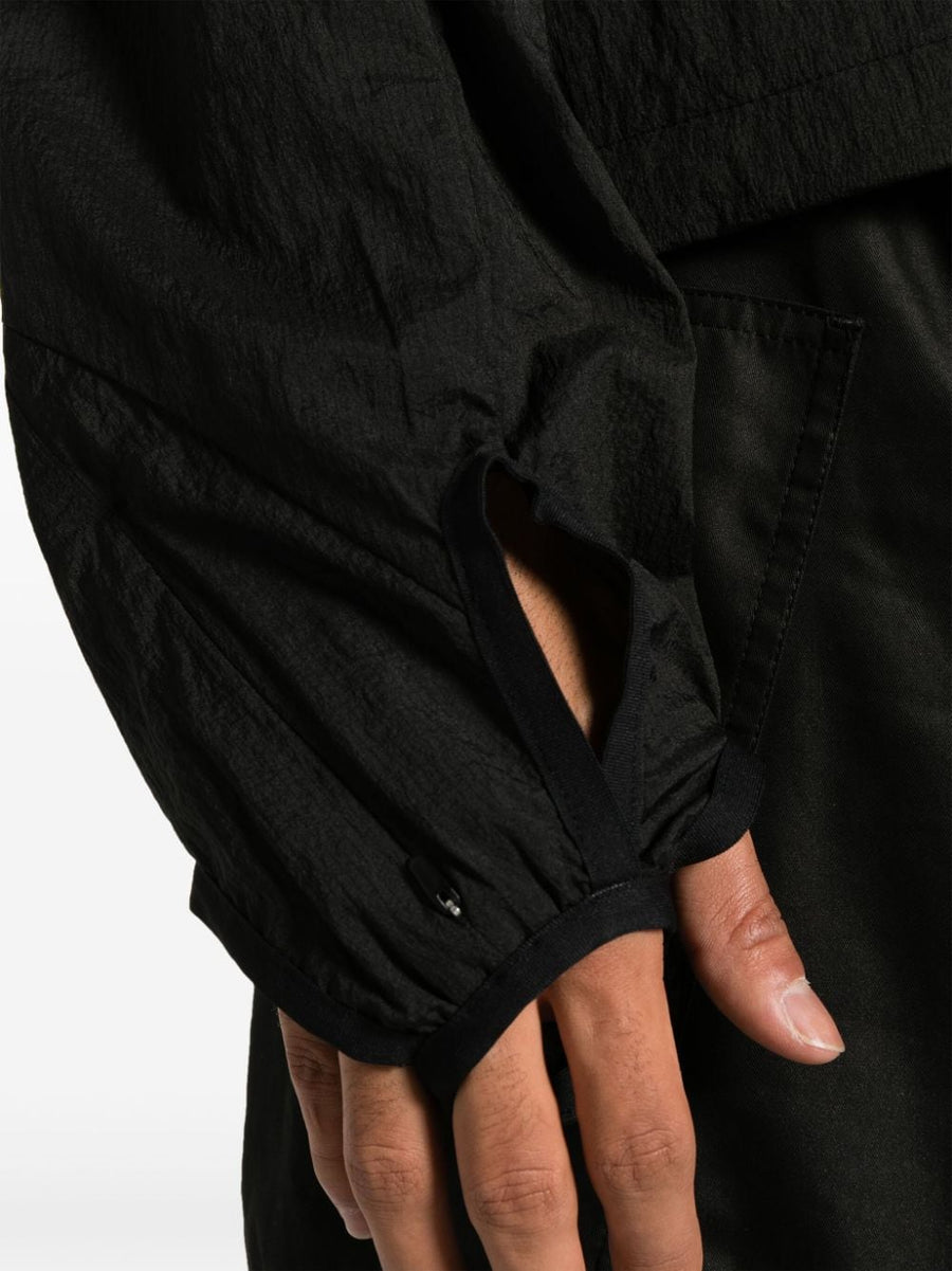 Post Archive Faction Technical Jacket Black For Men Water Resistant Nylon Hooded With Pockets Durable