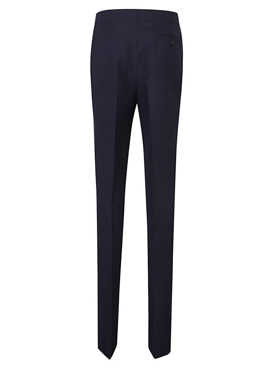 Ferragamo Wool Trousers For Women Blue Premium Tailored Workwear Versatile Office