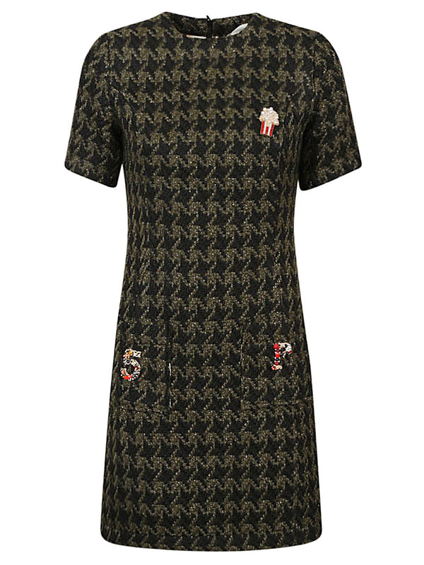 5Progress Houndstooth wool blend short dress