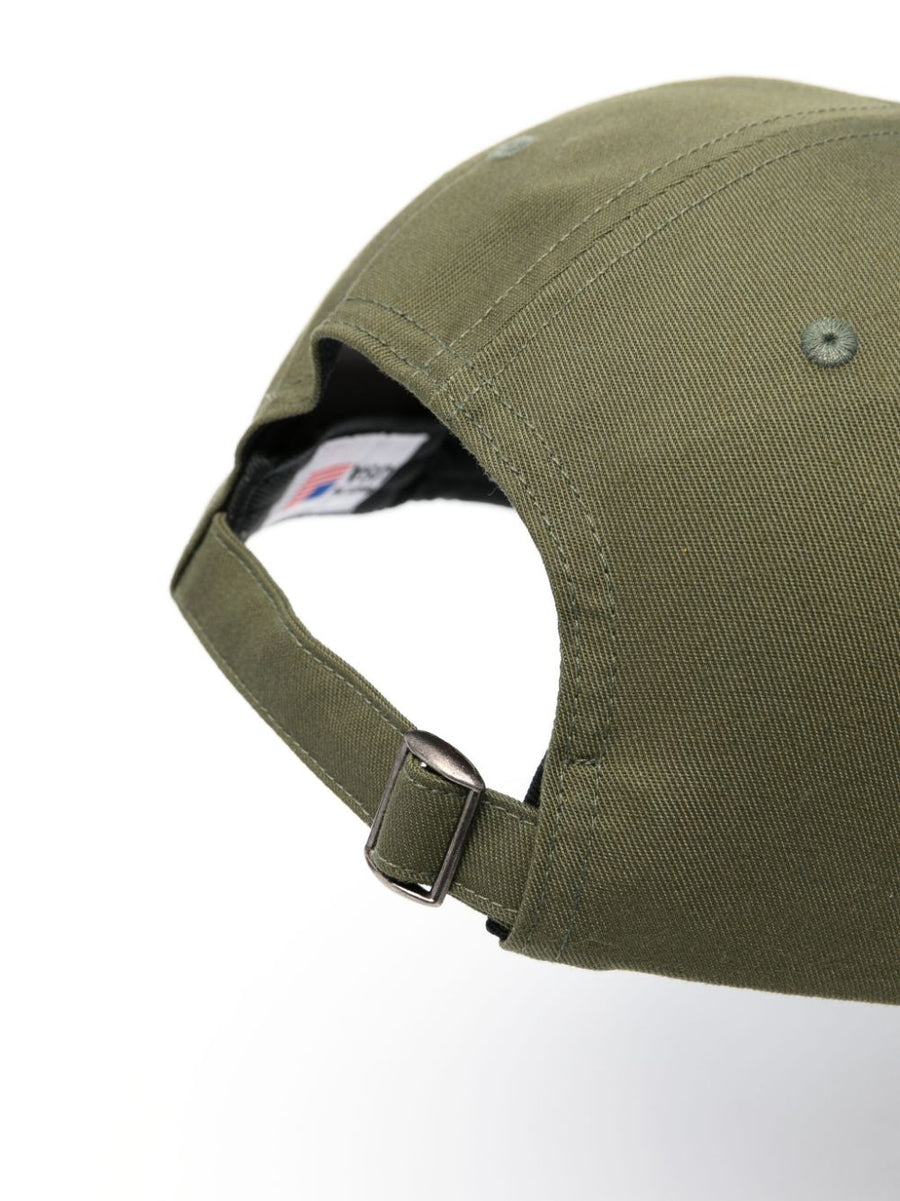 Palmes Circle Six Panel Cap Unisex Olive Green Flat Peak Embroidered Logo Streetwear Essential