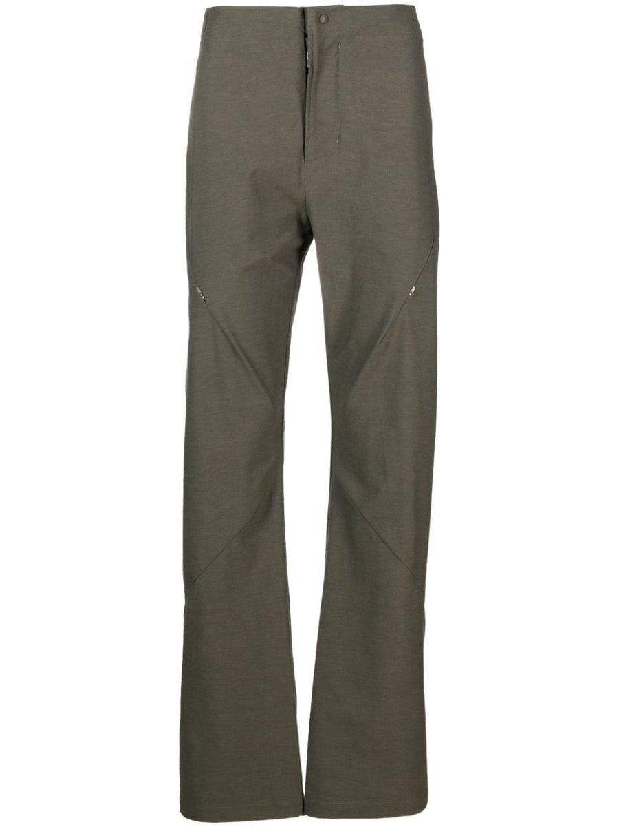 Post Archive Faction Technical Pants Olive Green For Men With Stretch Comfort And Utility