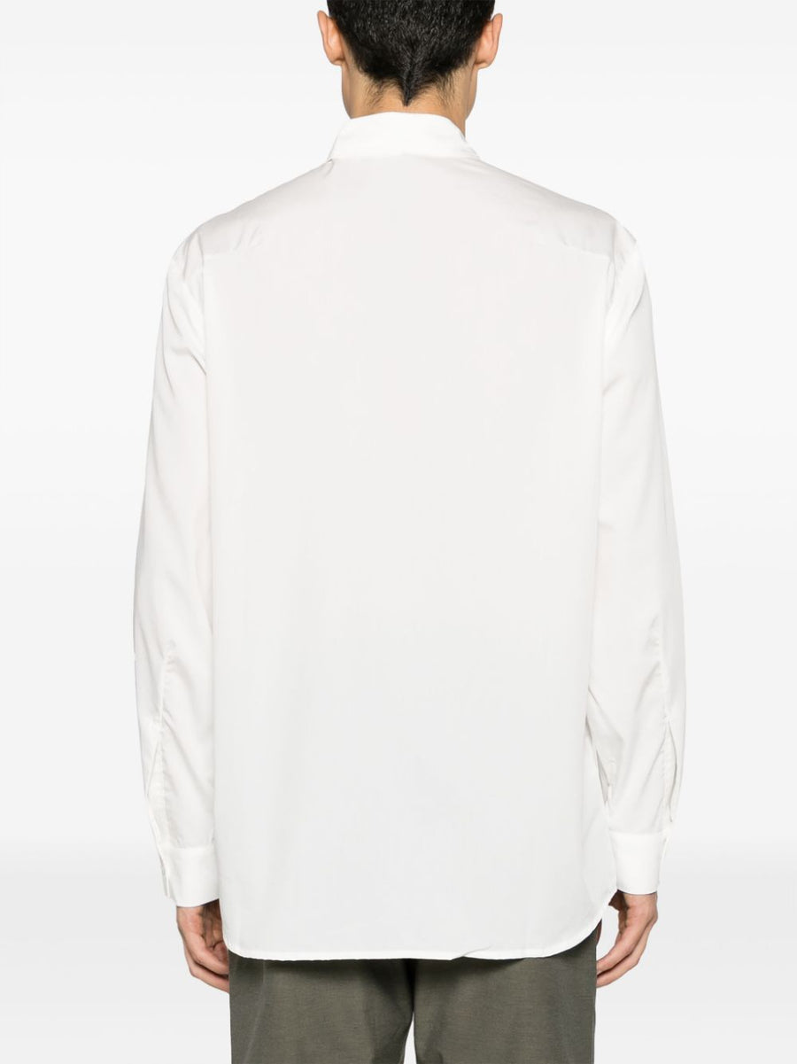 Post Archive Faction White Lyocell Long Sleeve Shirt for Men Versatile Work to Weekend