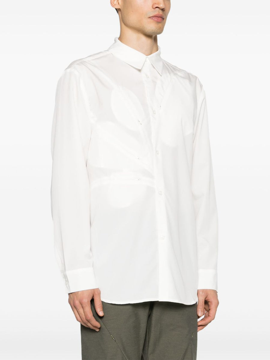 Post Archive Faction White Lyocell Long Sleeve Shirt for Men Versatile Work to Weekend