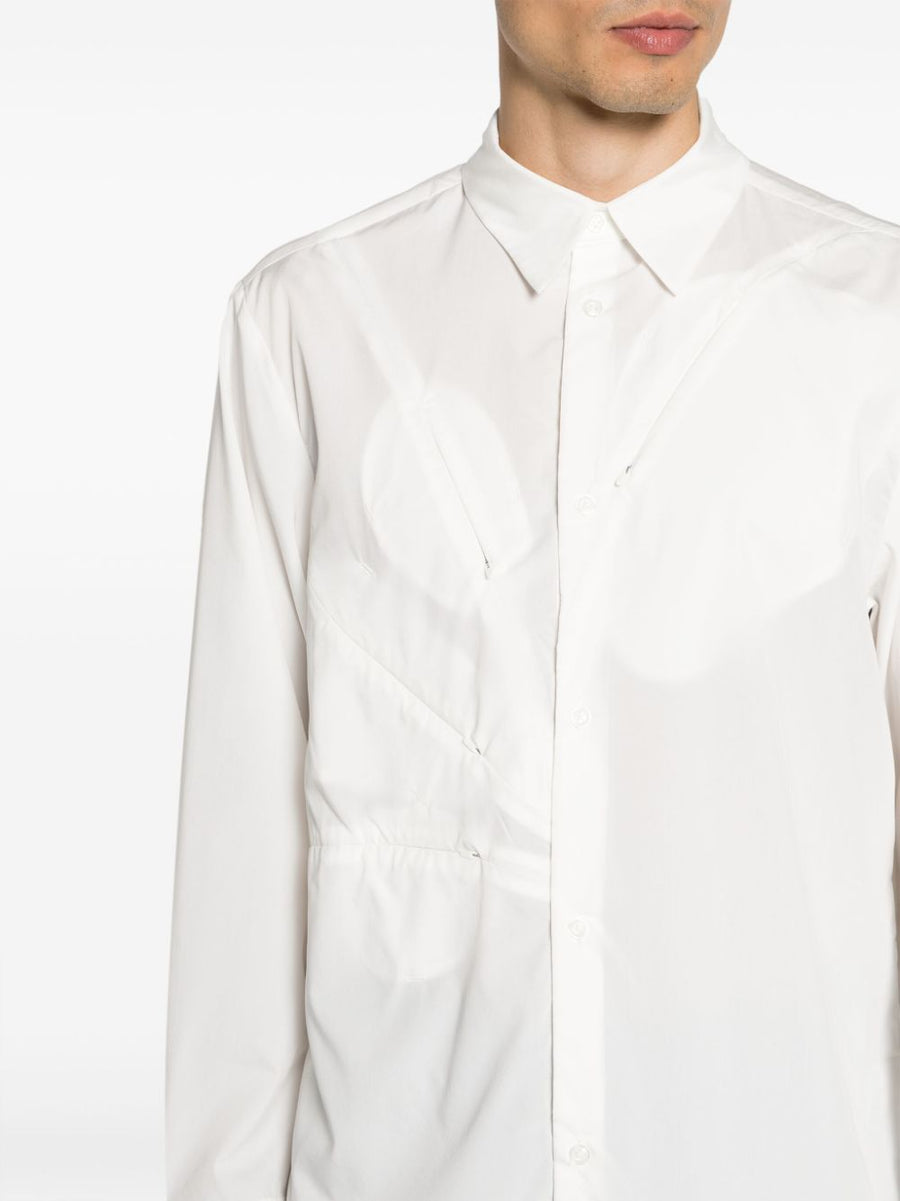 Post Archive Faction White Lyocell Long Sleeve Shirt for Men Versatile Work to Weekend