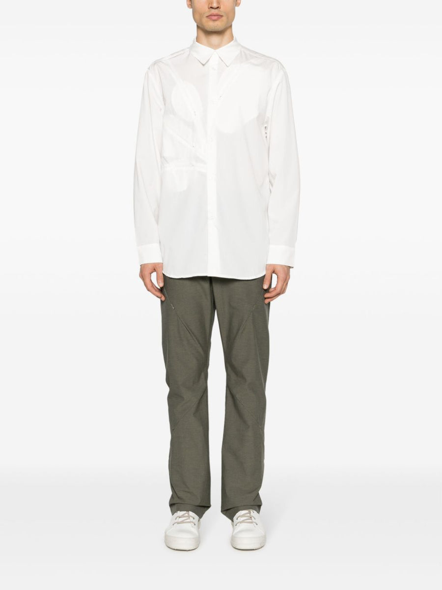 Post Archive Faction White Lyocell Long Sleeve Shirt for Men Versatile Work to Weekend