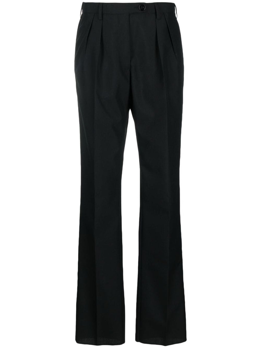 Gabriele Pasini Wool Blend Trousers For Women Premium Tailored Fit With Pleated Detail Office Ready Black