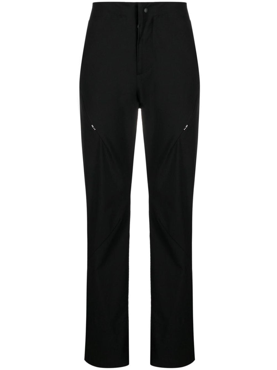 Post Archive Faction Technical Pants For Men Black Nylon Cotton Blend Zip Pockets Tapered Fit