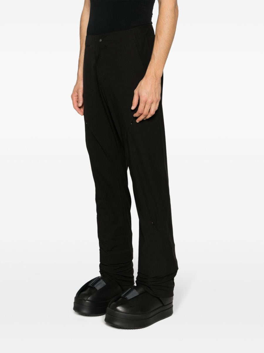 Post Archive Faction Technical Pants For Men Black Nylon Cotton Blend Zip Pockets Tapered Fit
