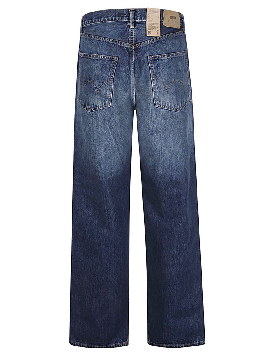 Edwin Wide Leg Denim Jeans For Men 100 Percent Cotton Relaxed Fit Versatile Blue