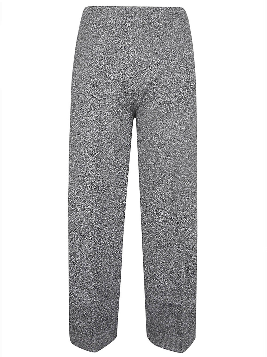 Circus Hotel Viscose Wide Leg Trousers For Women Grey Elastic Waist For Everyday Elegance And Comfort