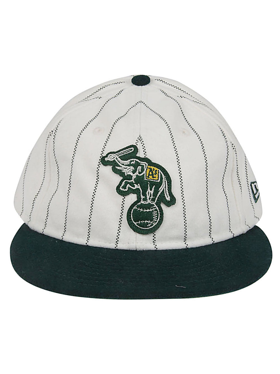 Premium New Era 59FIFTY Oakland Athletics Cap White Striped Wool Blend Adjustable Back For Men