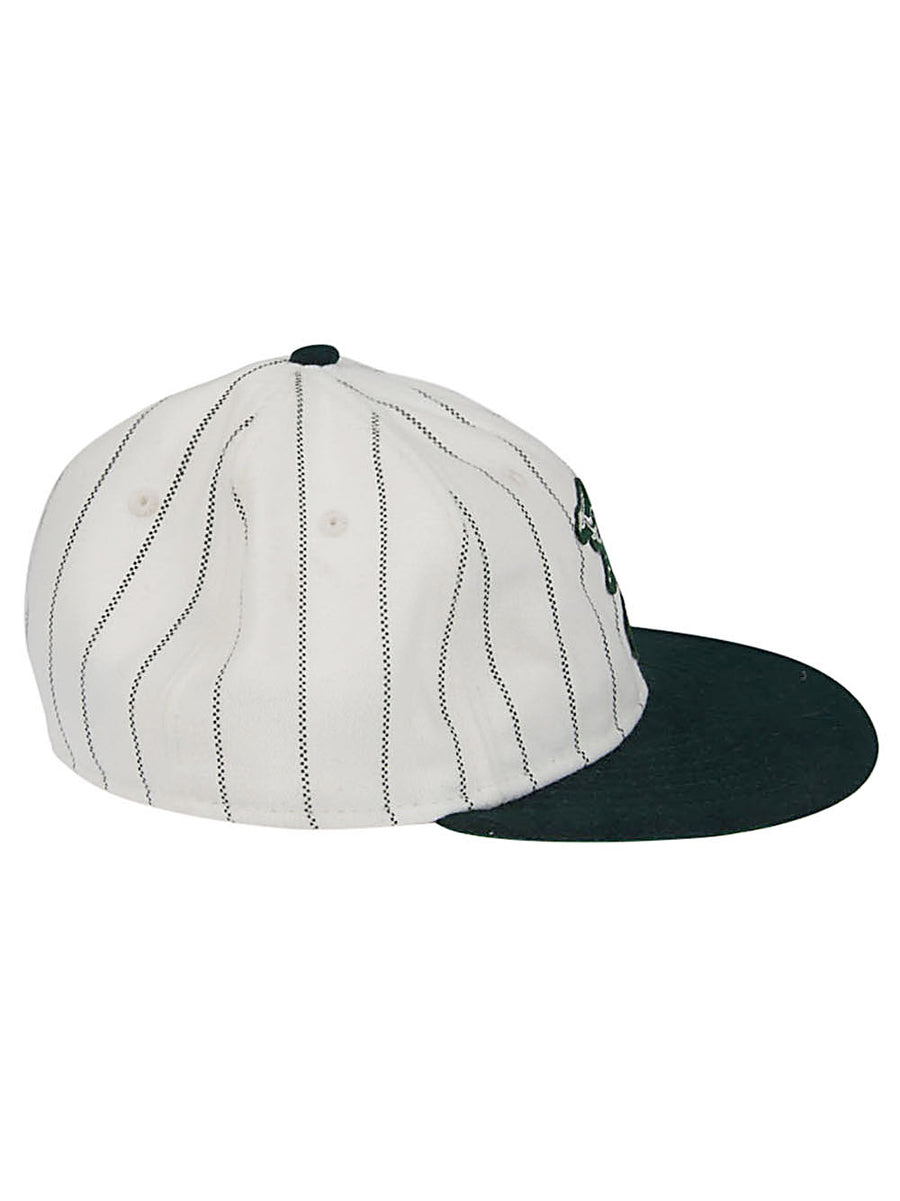 Premium New Era 59FIFTY Oakland Athletics Cap White Striped Wool Blend Adjustable Back For Men
