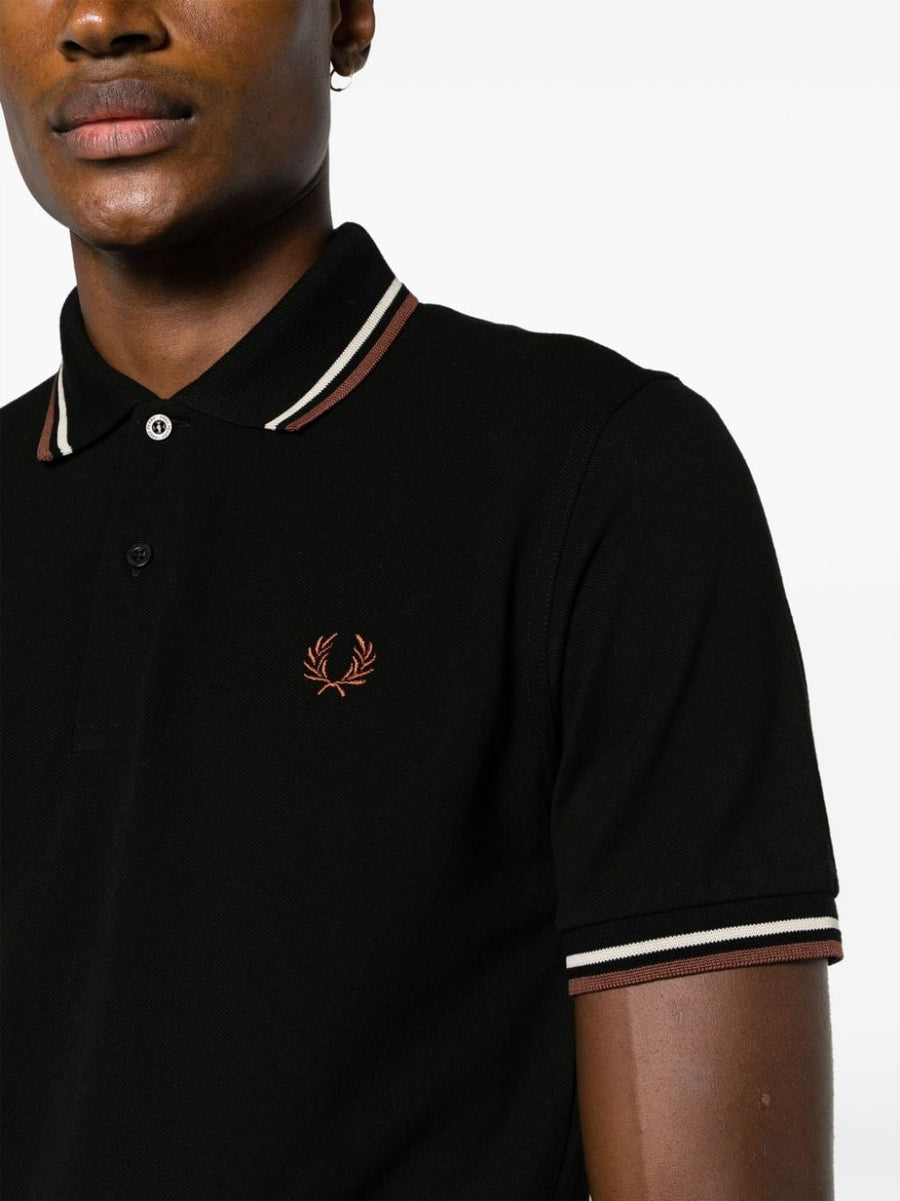 Fred Perry Logo Polo Shirt For Men 100 Percent Cotton Timeless Versatile Black Embroidered Chest Logo
