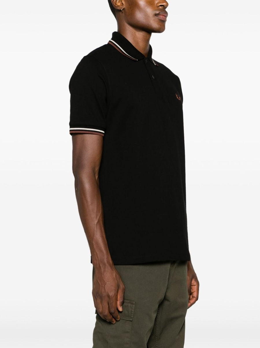 Fred Perry Logo Polo Shirt For Men 100 Percent Cotton Timeless Versatile Black Embroidered Chest Logo