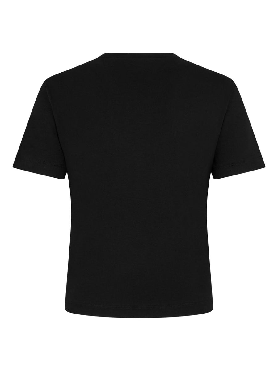 Dsquared2 Boxy Fit Cotton T Shirt With Heart Motif Applique For Women Everyday Essential
