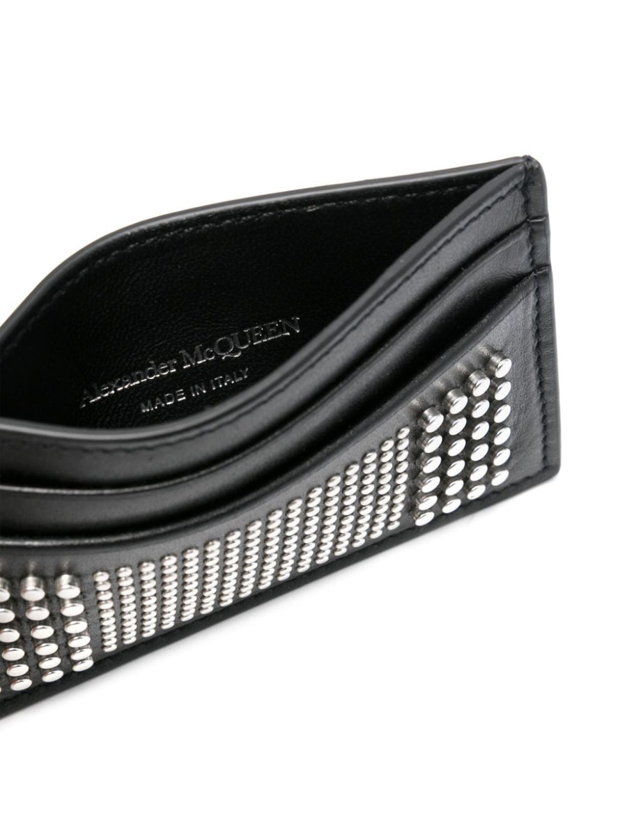Alexander McQueen Studded Leather Card Case for Men Compact Premium Calf Leather Gift Idea