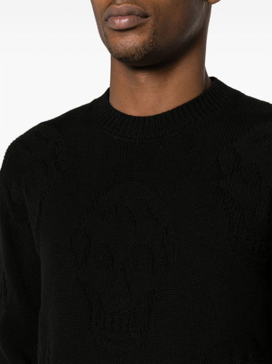 Alexander McQueen Skull Jacquard Cotton Knit Sweater For Men Refined Casual Luxury Knitwear